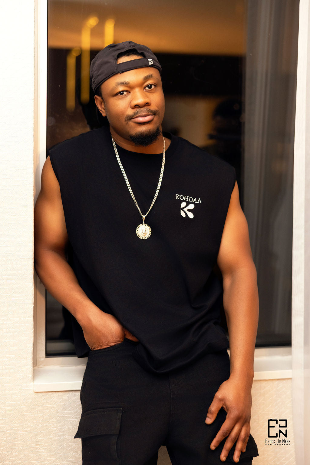 Kohdaa Script Identity Sleeveless Premium Cotton T-Shirt (260 GSM)