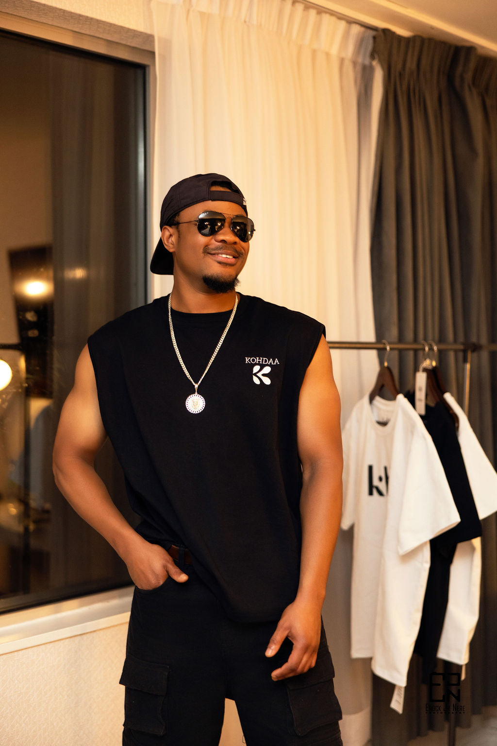 Kohdaa Script Identity Sleeveless Premium Cotton T-Shirt (260 GSM)